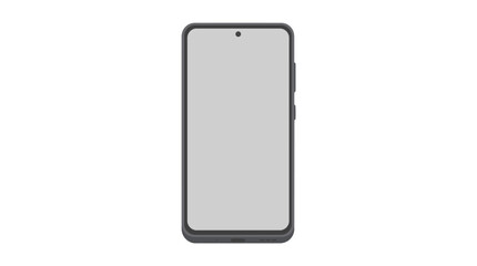 Naklejka premium Smartphone Mockup: A sleek, modern smartphone is presented in a minimalist, gray-scale style, perfect for showcasing app interfaces and digital designs.