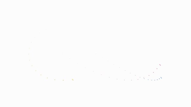 Minimalist graphic design featuring a single white elliptical ring shape