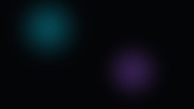 Abstract composition featuring diffuse blue and purple light orbs on black