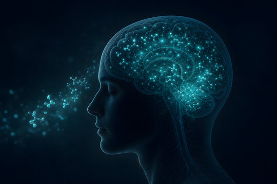 Glowing Adenosine Molecules Filling the Brain Toward Sleep