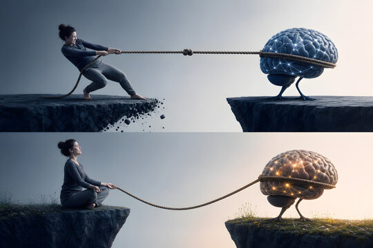 Sleep Effort Paradox Tug Of War Concept