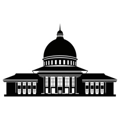 Obraz premium Silhouette of a Grand Dome Building
