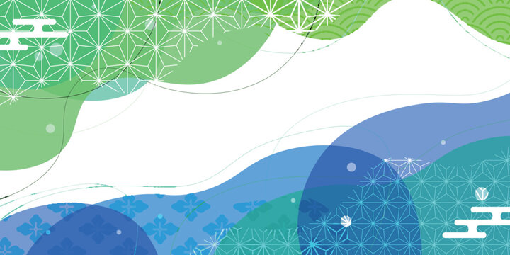 Abstract Japanese Style Wave Pattern Background Design