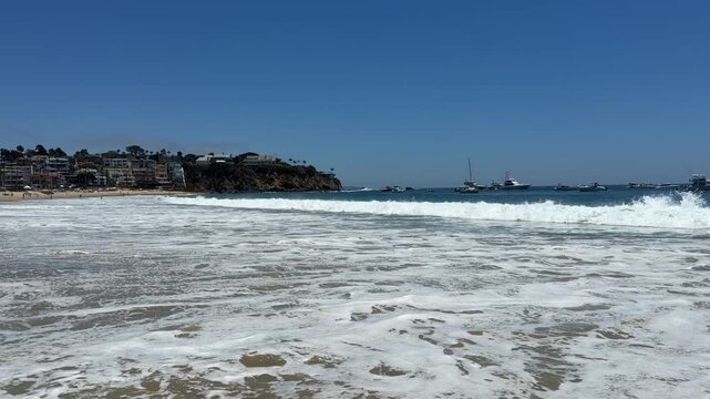 Summer Waves in Emerald Bay, Laguna Beach in Orange County, California 