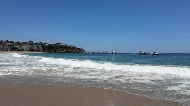 Summer Waves in Emerald Bay, Laguna Beach in Orange County, California 