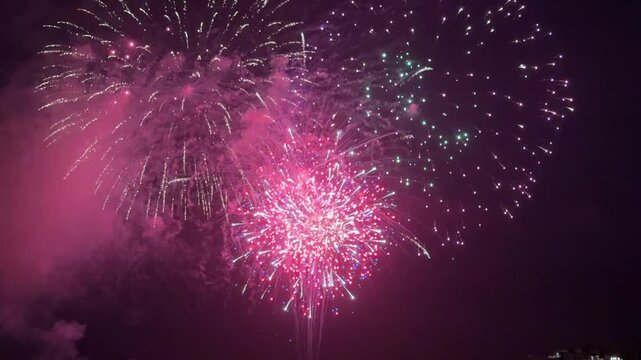 Beautiful Fireworks on Black Background (real video, not AI) 