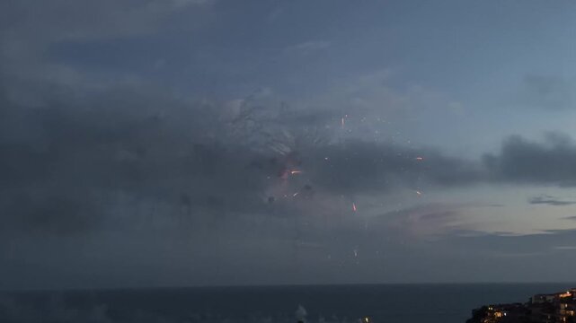 Beautiful 4th of July Fireworks over the Ocean in Laguna Beach, California (real video, not AI) 