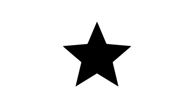 Black star shape icon in a white background vector graphic