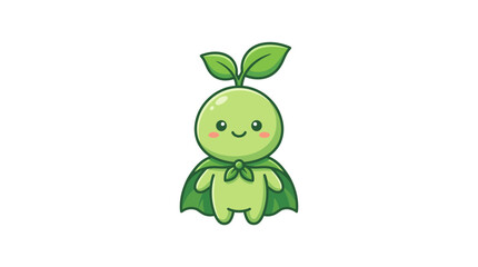 Obraz premium Cute Little Plant Superhero Character with Cape