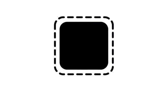 Black square with dashed white outline.