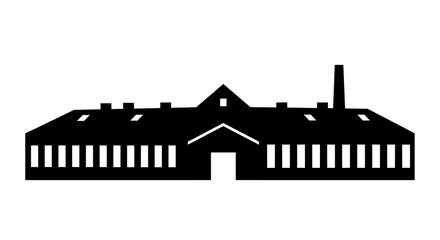Fototapeta premium Industrial factory building silhouette icon.