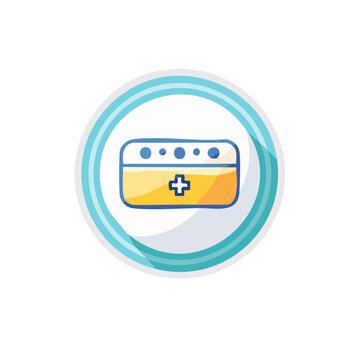 Medical cross icon in a circle