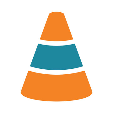 Orange and Teal Traffic Cone