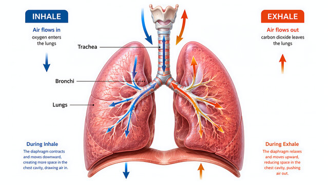 Lungs Breathing Diagram