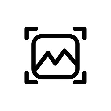 Image Cropping Tool Icon Simple Mountain Graphic