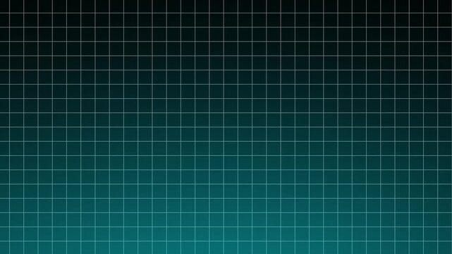 Abstract grid pattern motion graphic background with teal and black gradient, futuristic digital interface background, technology concept, data visualization loop.