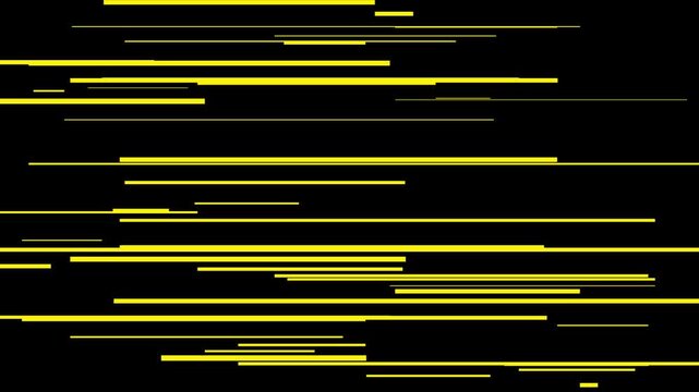 Abstract yellow horizontal lines motion background, dynamic speed lines overlay for digital and modern technology presentations animation 4k
