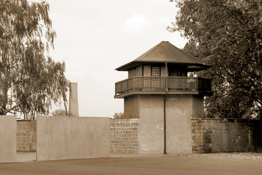 SACHSENHAUSEN ORANIENBURG, GERMANY: Mirador of the former Nazi concentration camp, now the Sachsenhausen National Memoria