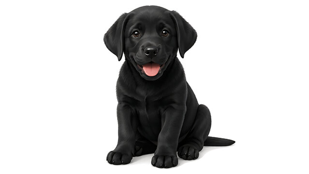 Black Labrador Puppy Vector
