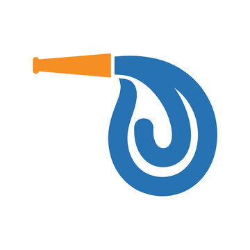 Water hose and spray icon