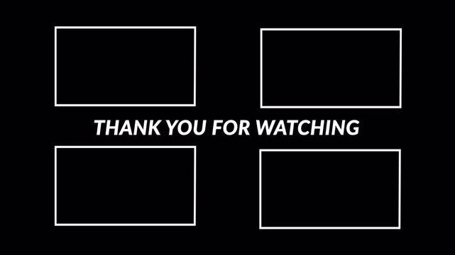 YouTube End Screen Template with Viewer Prompts Animation for Audience Engagement on Transparent Background ,Animated Youtube end screen animation in  4K  with  Alpha Channel