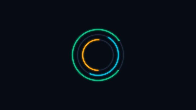 Minimalist loading animation featuring concentric circles on black background