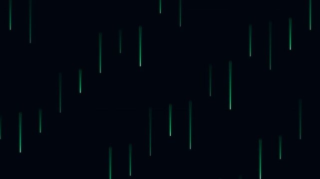 Minimalist digital rain effect with glowing cyan lines on dark background