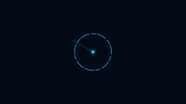 Minimalist blue glowing circular interface graphic on a black background