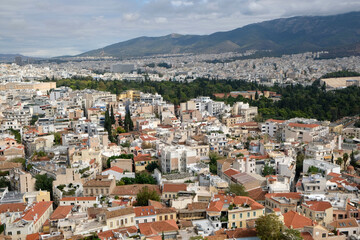 Fototapeta premium panorama of Athens from above and view of the hill