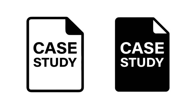 Vector illustration of case study document icon set, vector illustration on a transparent background