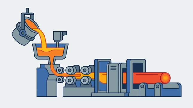 Continuous Casting Machine Producing Round Steel Billets