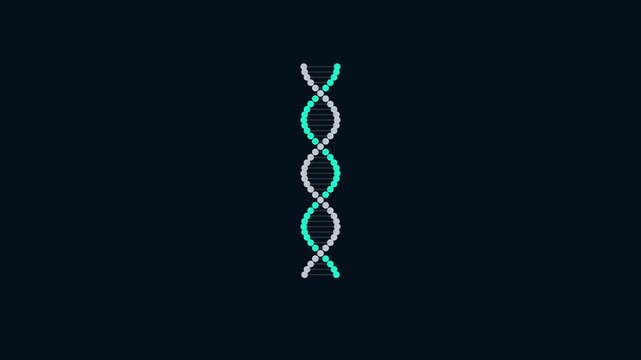 Rotating dna helix animation: digital science concept for genetics, biotechnology, and medical research 4k