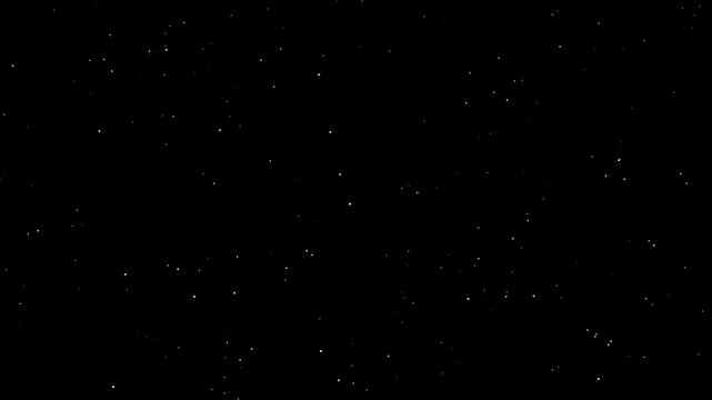 Starry night sky background with shining stars in outer space loop