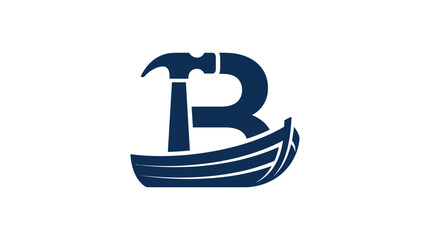 Letter B Logo with Hammer. © Kuku