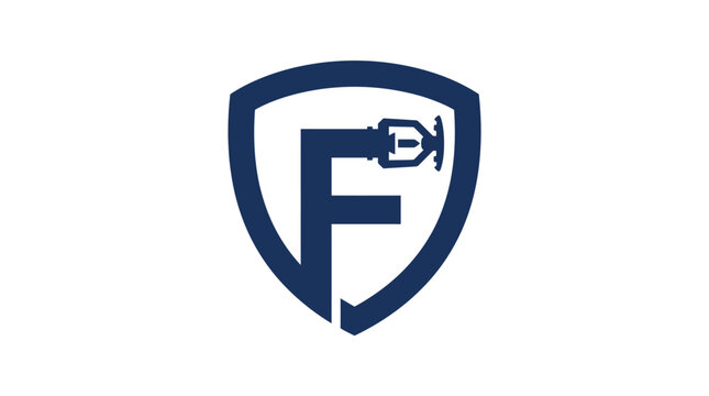 Shield logo with letter F design.