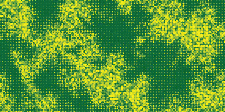 Abstract green background with dynamic yellow cloud halftone dot pattern eps10