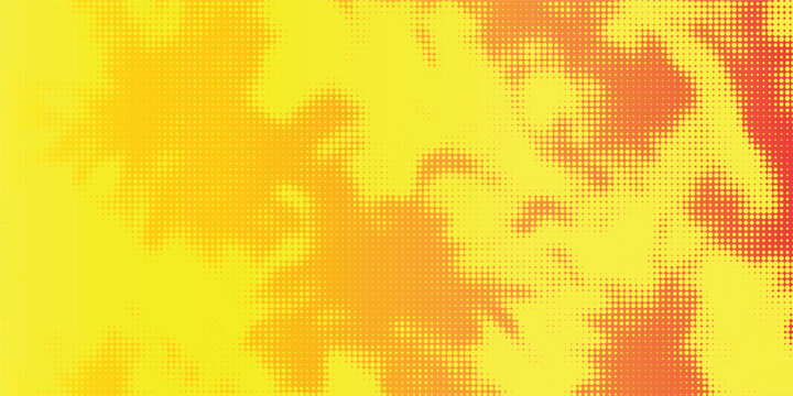 Vibrant yellow and orange abstract background with warm cloud halftone dot pattern eps10