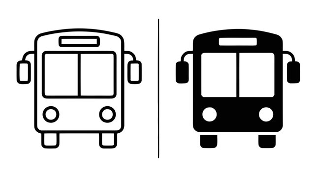 Vector illustration of bus icon on a transparent background