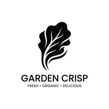 Lettuce salad leaf with fresh organic vegetable for garden crisp agriculture healthy food logo design