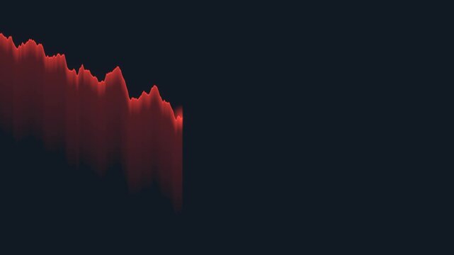 Falling red stock chart line graph declining animation seamless loop 4K finance background