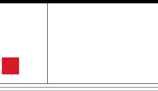Minimalist abstract Swiss style graphic layout with red square and black lines