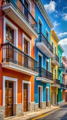 Obraz premium Colorful Buildings with Balconies