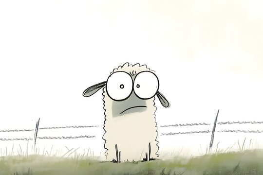 Curious sheep in a meadow