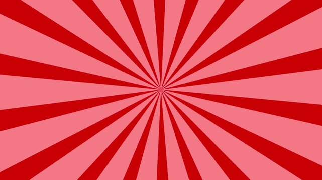 Spinning pink and red sunburst background with rays animation