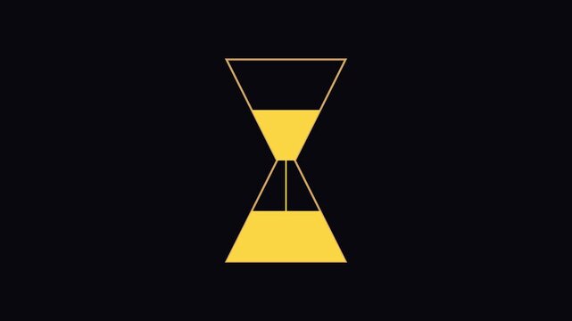 Minimalist hourglass sand timer animation: time passing concept for business and productivity projects 4k