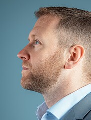 Fototapeta premium Side profile of a professional man looking ahead