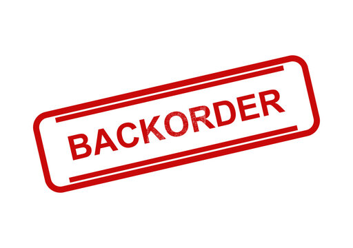Red rubber stamp with the word backorder written in capital letters isolated on a simple transparent background isolated on white background