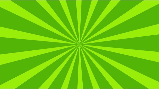 abstract green background with sun rays animation
