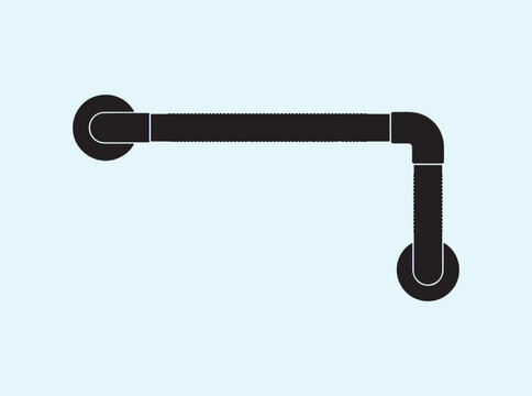 Angled support rail silhouette showing detailed cross hatch non-slip patterns