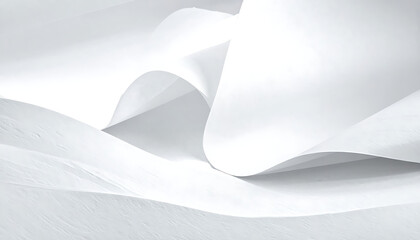 Abstract White Curved Paper Folds Creating Soft Layers And Elegant Textures